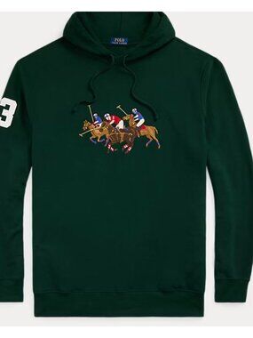 Polo Ralph Lauren Triple-Pony Green Fleece Hoodie NWT - Size M